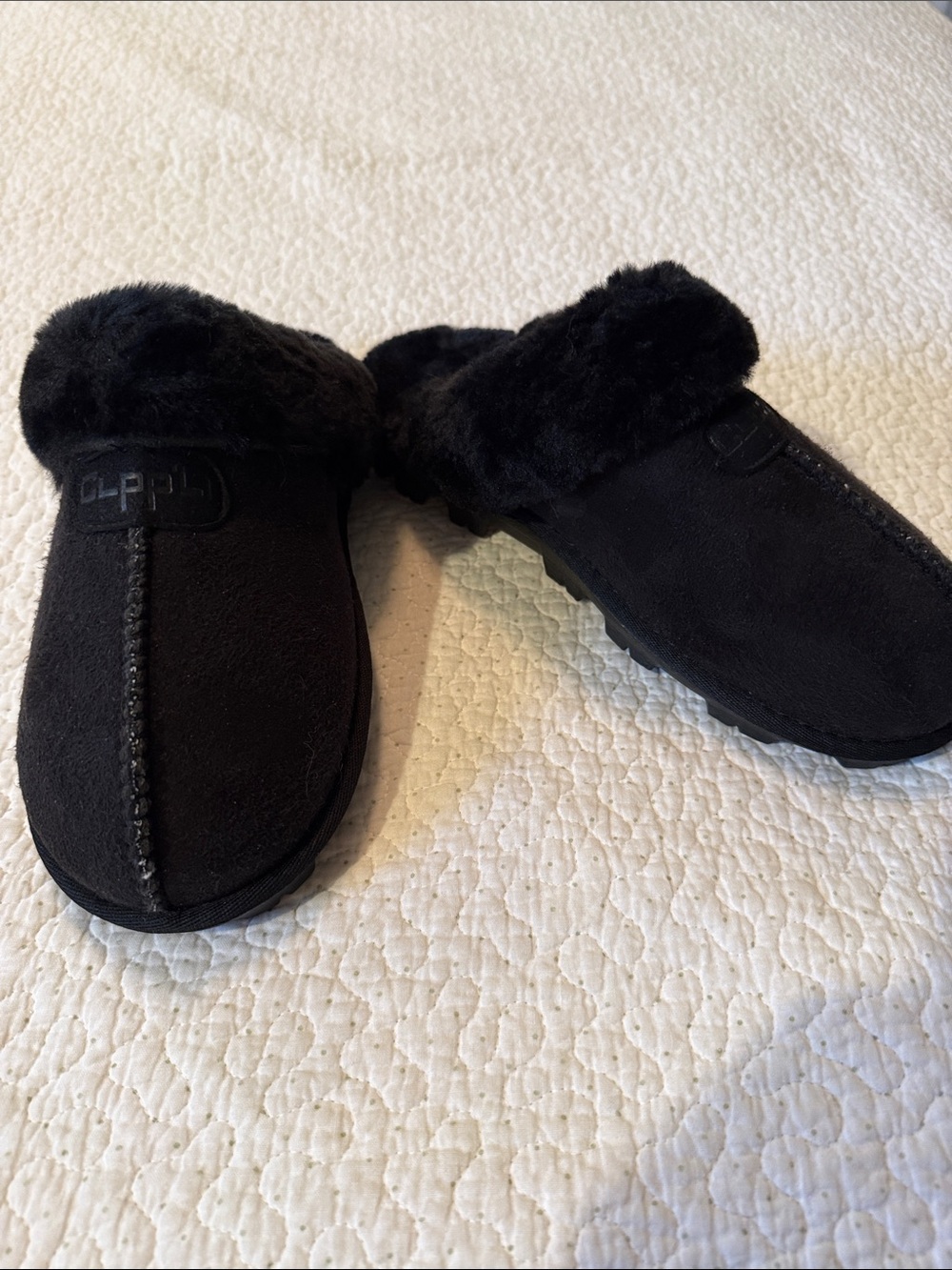 Clpp'li Black Faux Fur-Lined Women's Slip-On Slippers